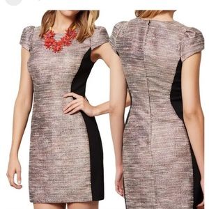 Moulinette Soeurs Anthro Grisaille metallic tweed sheath dress